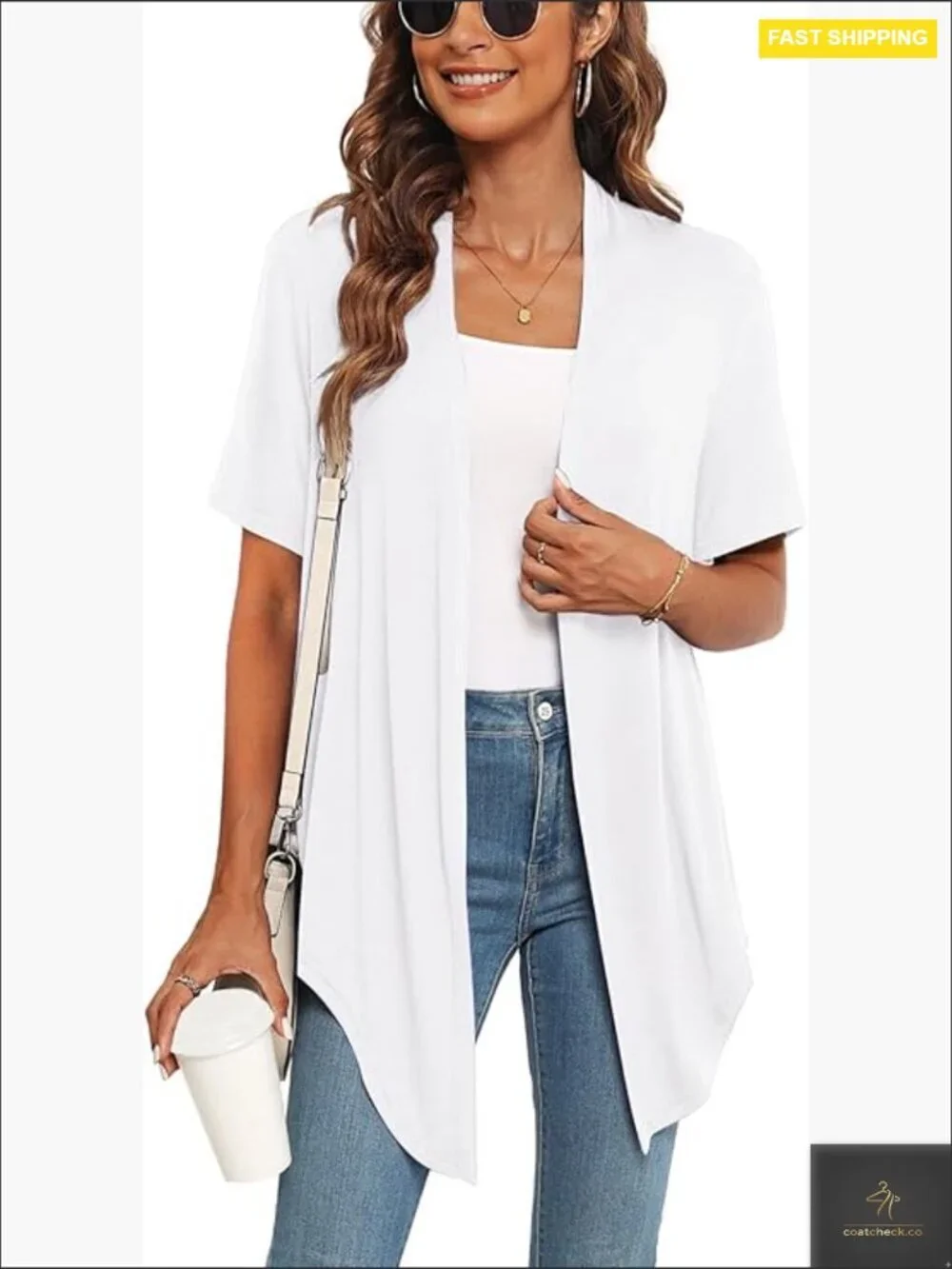 Short Sleeve Cardigan Front Tie Lightweight Open Front Summer Knit Sweater